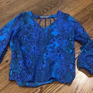 Snakeskin royal blue top